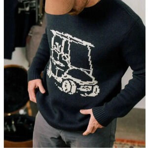 New Random Golf Club Merino Wool Blend Graphic Sweater Rare Finance Bro